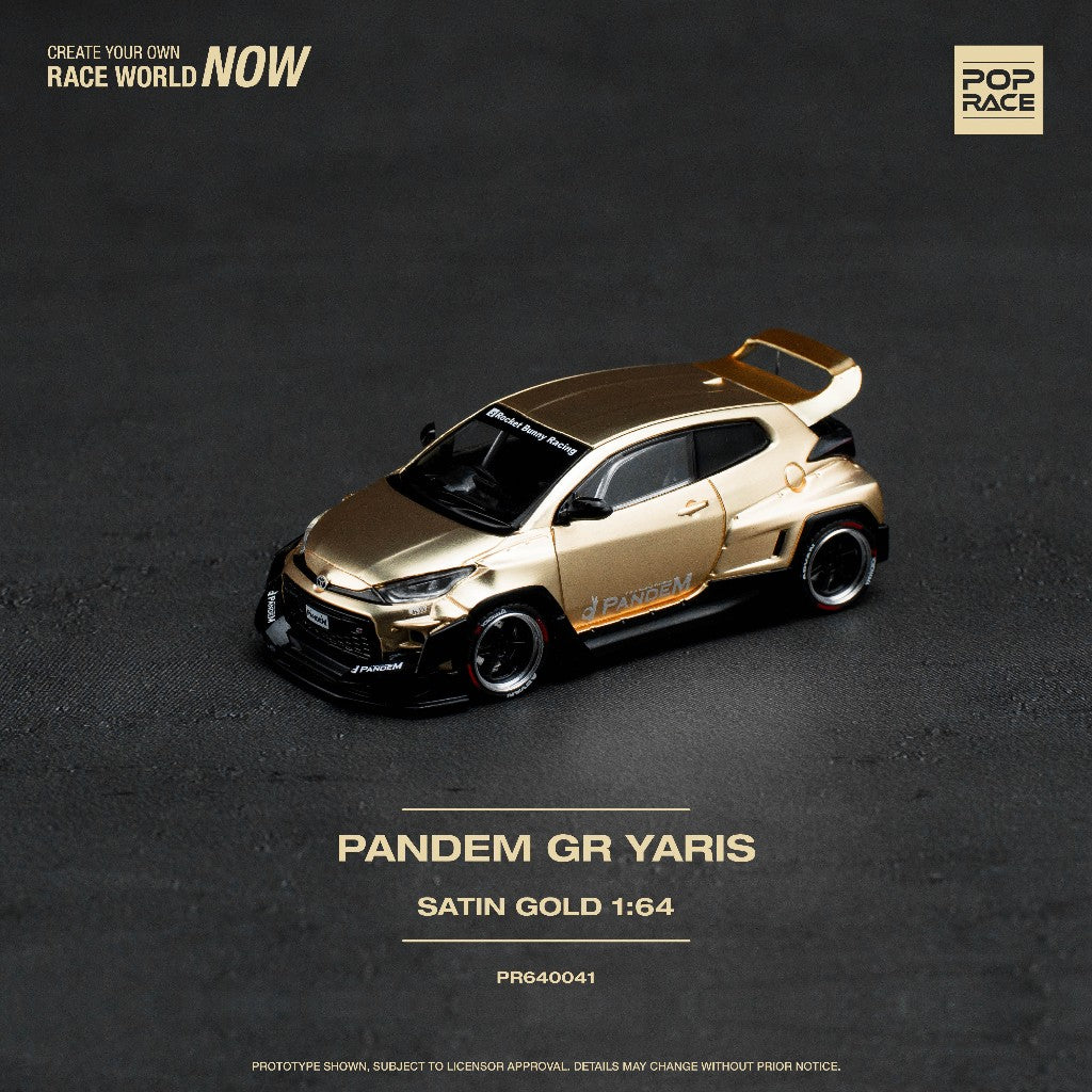 Pop Race 1:64 Padem GR Yaris Satin Gold