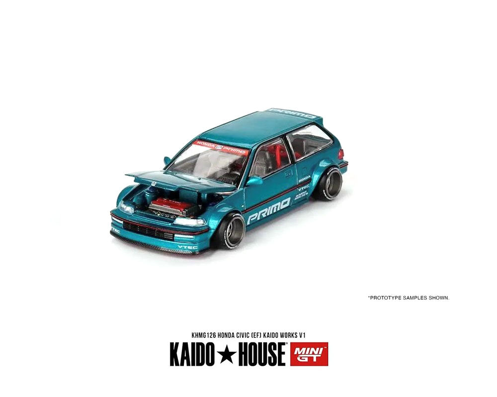 (Preorder) Kaido House x Mini GT 1:64 Honda Civic (EF) Kaido Works V1 – Tahitian Green