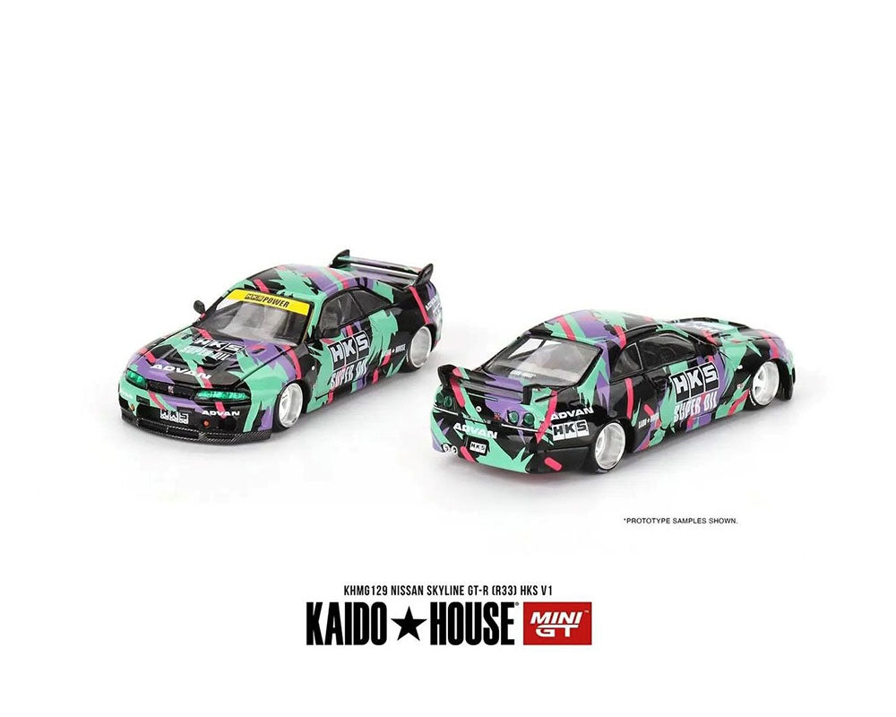 (Preorder) Kaido House x Mini GT 1:64 Nissan Skyline GT-R (R33) HKS V1 – Black Green