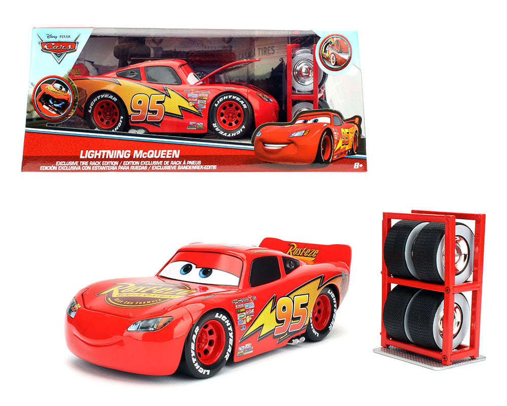 Jada 1:24 Pixar Cars Lightning McQueen with Tire Rack