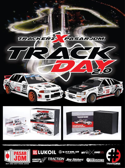 Inno64 1:64 Toyota Corolla AE86 Levin & Mitsubishi Lancer Evo III “Trackerz Racing” 2 Car Set Box