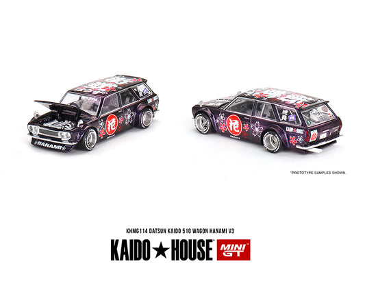 (Preorder) Kaido House x Mini GT 1:64 Datsun KAIDO 510 Wagon Hanami V3 – Magic Purple