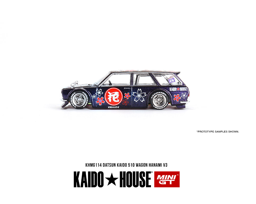 (Preorder) Kaido House x Mini GT 1:64 Datsun KAIDO 510 Wagon Hanami V3 – Magic Purple