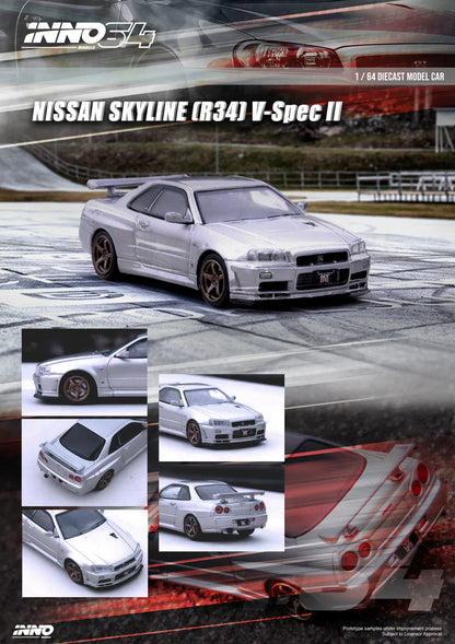 INNO64 1:64 Nissan Skyline GT-R (R34) V-Spec ll SIL