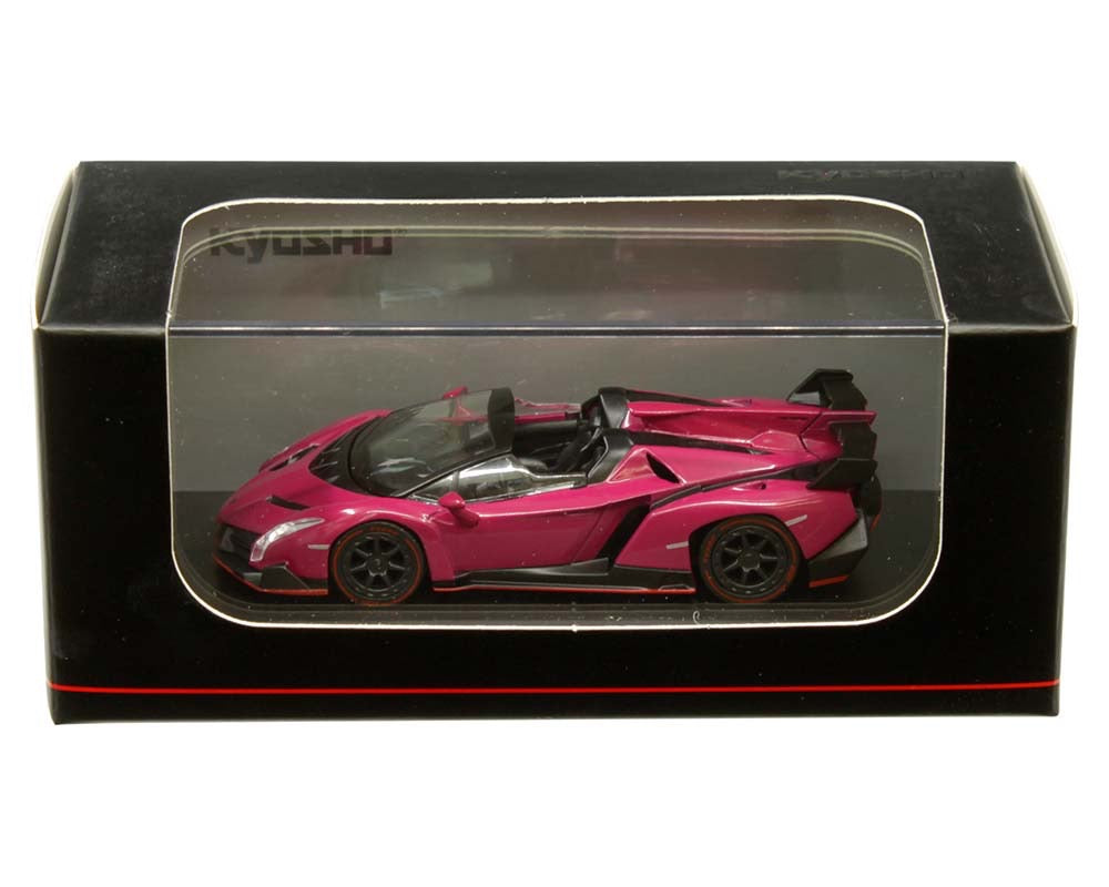 Kyosho 1:64 Lamborghini Veneno Roadster (Magenta / Red Line)