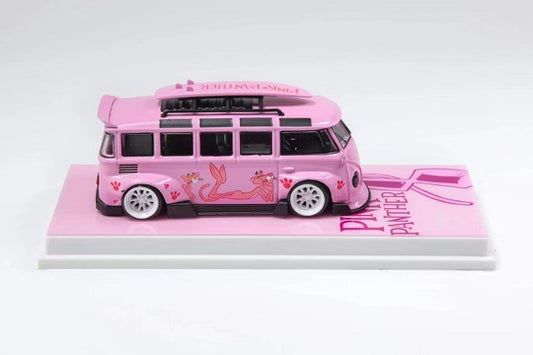 Flame Model 1:64 Scale Pink Panther VW T1 Van Kombi Wide Body Modified Version