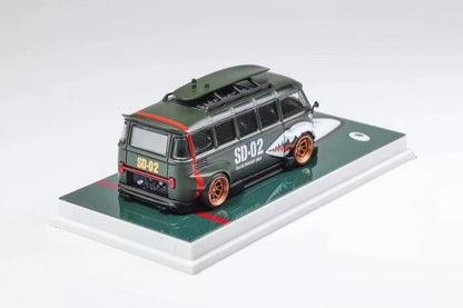 Flame Model 1:64 Scale Shark Mouth VW T1 Van Kombi Wide Body Modified Version