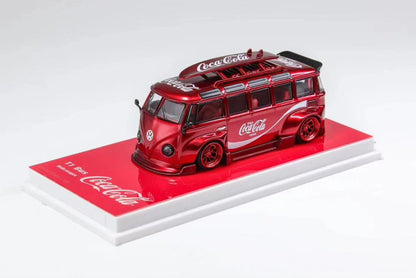 Flame Model 1:64 Scale Coca Cola VW T1 Van Kombi Wide Body Modified Version