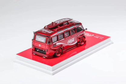 Flame Model 1:64 Scale Coca Cola VW T1 Van Kombi Wide Body Modified Version