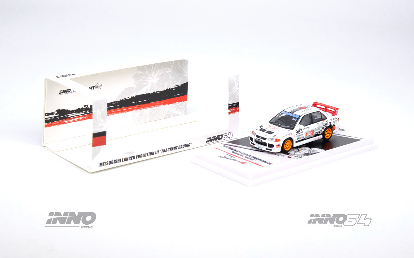 INNO64 1/64 TOYOTA COROLLA AE86 LEVIN AND MITSUBISHI LANCER EVOLUTION III TRACKERZ RACING BOX SET