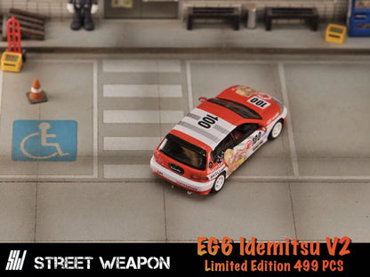 STREET WEAPON HONDA CIVIC EG6 IDEMITSU V2 LIVERY 1/64 SCALE DIECAST CAR