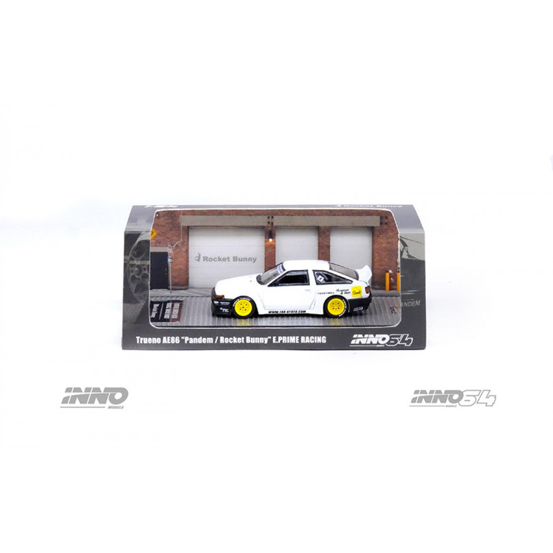 INNO64 1/64 TOYOTA COROLLA TRUENO AE86 PANDEM ROCKET BUNNY WHITE DIECAST SCALE MODEL CAR