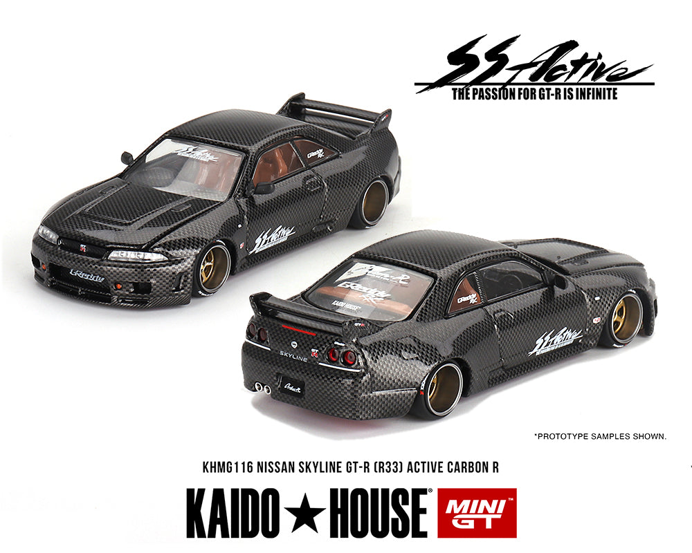 (Preorder) Kaido House x Mini GT 1:64 Nissan Skyline GT-R (R33) Active Carbon R