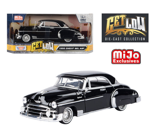 Motormax 1:24 1950 Chevrolet Bel Air Lowrider Black – Get Low – Mijo Exclusives