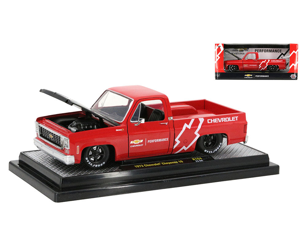 M2 Machines 1:24 Release 104B – 1973 Chevrolet Cheyenne 10 Custom Performance – Red **CHASE**