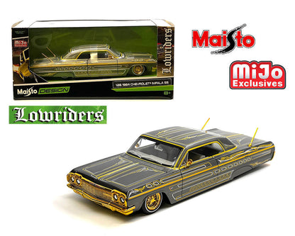 Maisto 1:24 1964 Chevrolet Impala SS Lowrider – Grey – Design Lowriders – Mijo Exclusives