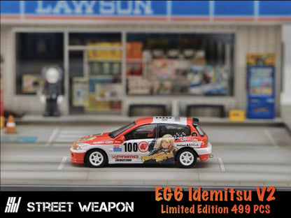 STREET WEAPON HONDA CIVIC EG6 IDEMITSU V2 LIVERY 1/64 SCALE DIECAST CAR