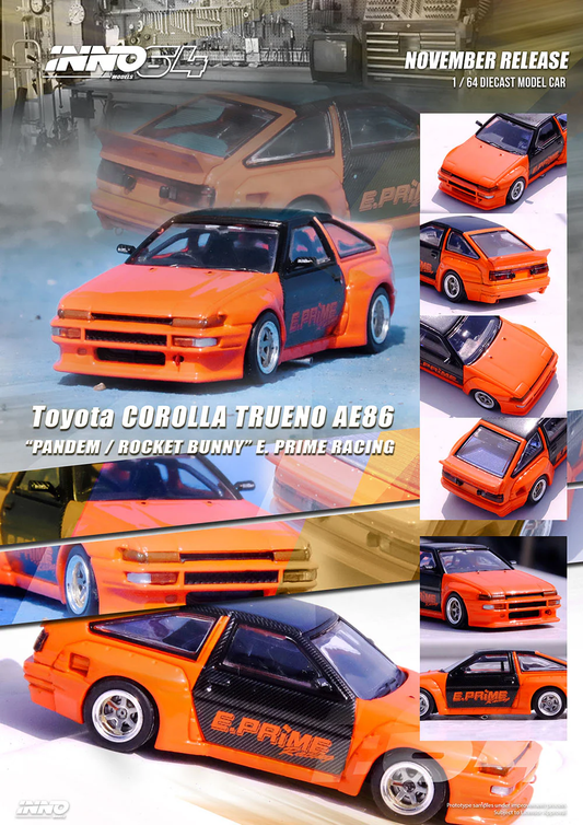 Inno64 TOYOTA COROLLA TRUENO AE86 "PANDEM / ROCKET BUNNY" E. PRIME RACING