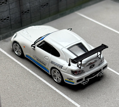 Street Weapon 1:64 White S2000 Spoon Hard Top Racing Sports Model Diecast Metal Car