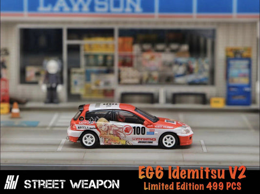 STREET WEAPON HONDA CIVIC EG6 IDEMITSU V2 LIVERY 1/64 SCALE DIECAST CAR