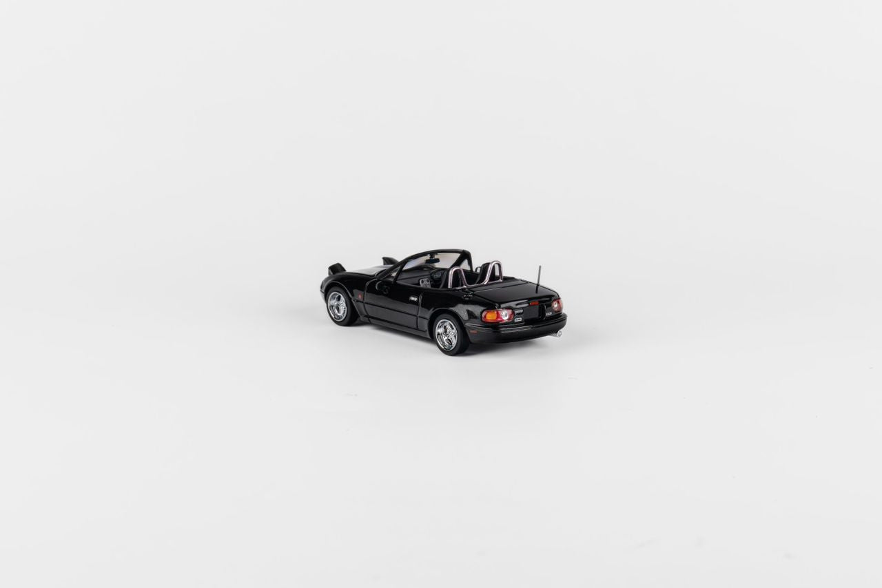 MAZDA MX5 EUNOS ROADSTER METALLIC BLACK 1/64 SCALE DIECAST CAR MODEL BY MICRO TURBO