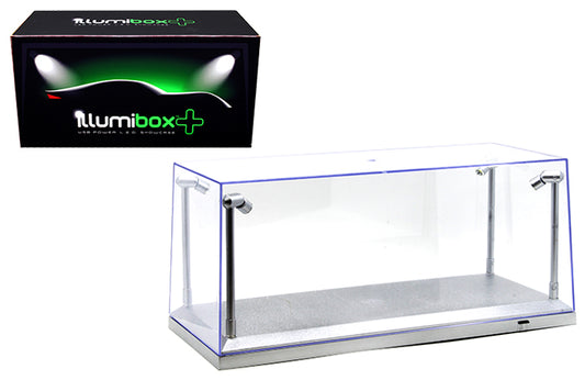 Illumibox Plus 1:18 USB Powered LED Showcase (Silver Base)