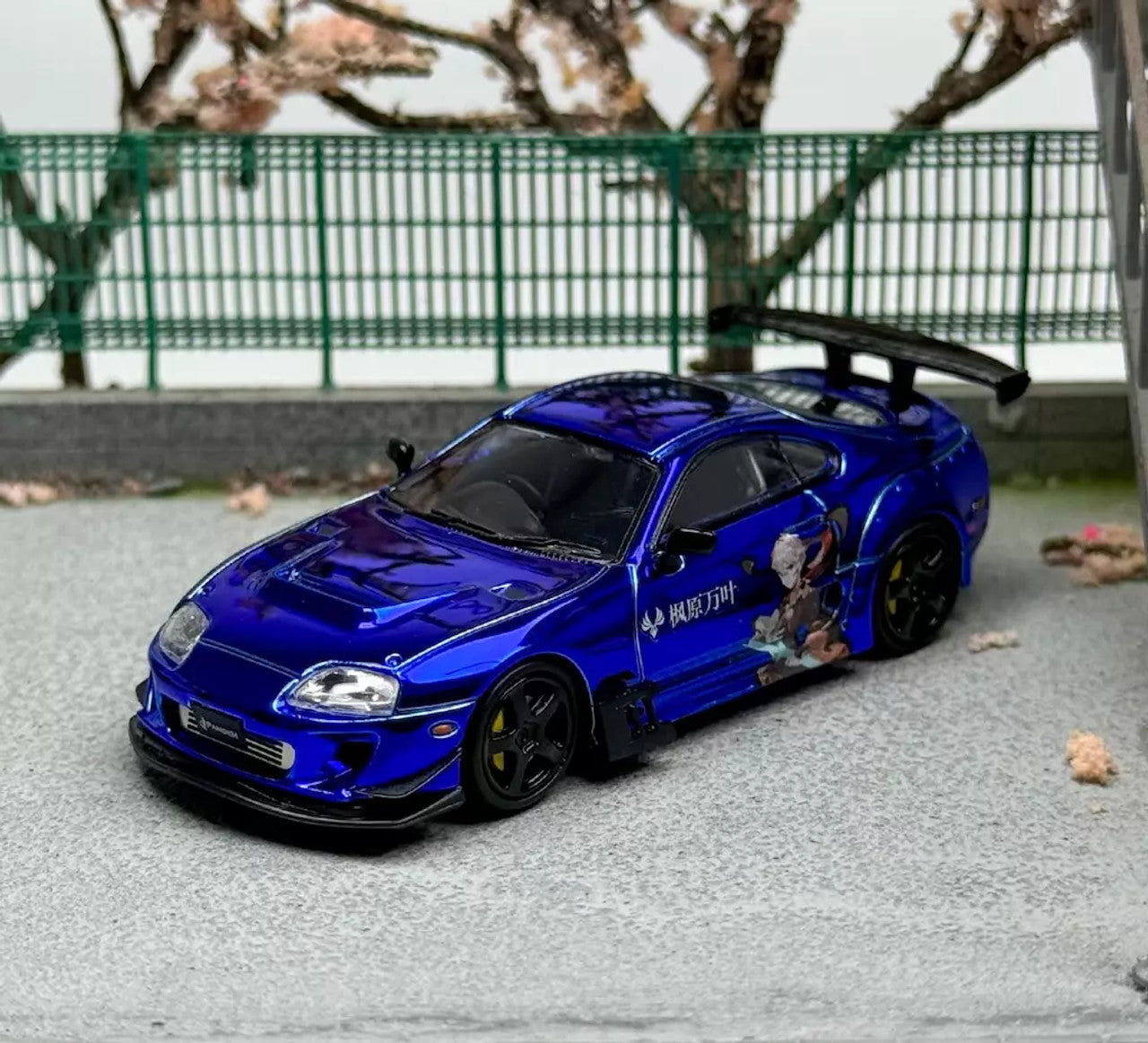 SUPRA A80Z PANDEM BLUE CHROME ANIME LIVERY 1/64 SCALE DIECAST CAR MODEL BY LMLF MODELS