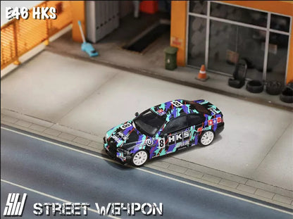 BMW E46 HKS LIVERY 1/64 SCALE DIECAST CAR MODEL BY STREET WEAPON