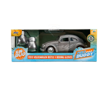 Jada 1:32 1959 Volkswagen Beetle with Boxing Gloves – Matte Grey – Punch Buggy