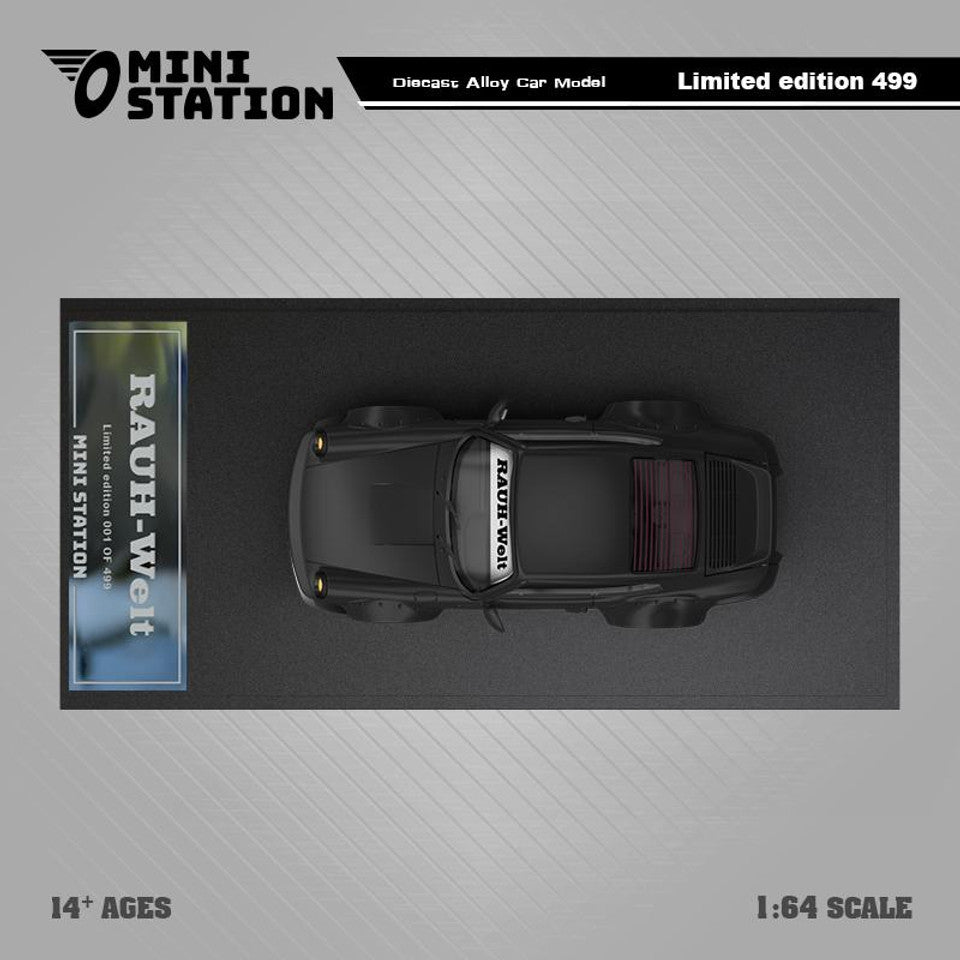 PORSCHE RWB 964 DUCKTAIL SAMURAI BLACK 1/64 SCALE DIECAST CAR MODEL BY MINI STATION