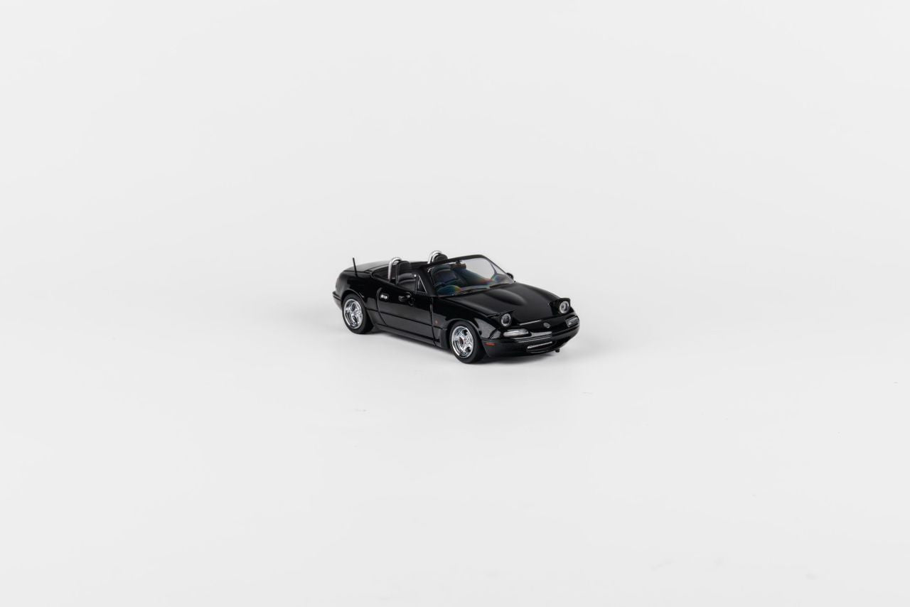 MAZDA MX5 EUNOS ROADSTER METALLIC BLACK 1/64 SCALE DIECAST CAR MODEL BY MICRO TURBO