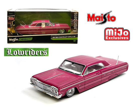 Maisto 1:24 1964 Chevrolet Impala SS Lowrider – Pink – Design Lowriders – Mijo Exclusives