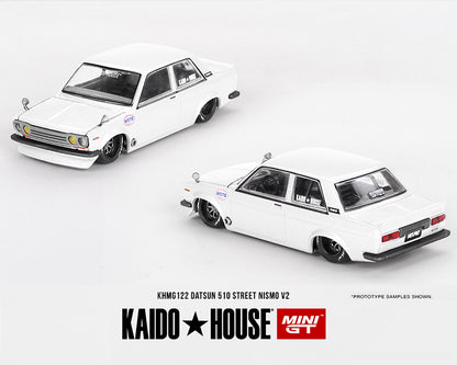 (Preorder) Kaido House x Mini GT 1:64 Datsun 510 Street Nismo V2- White